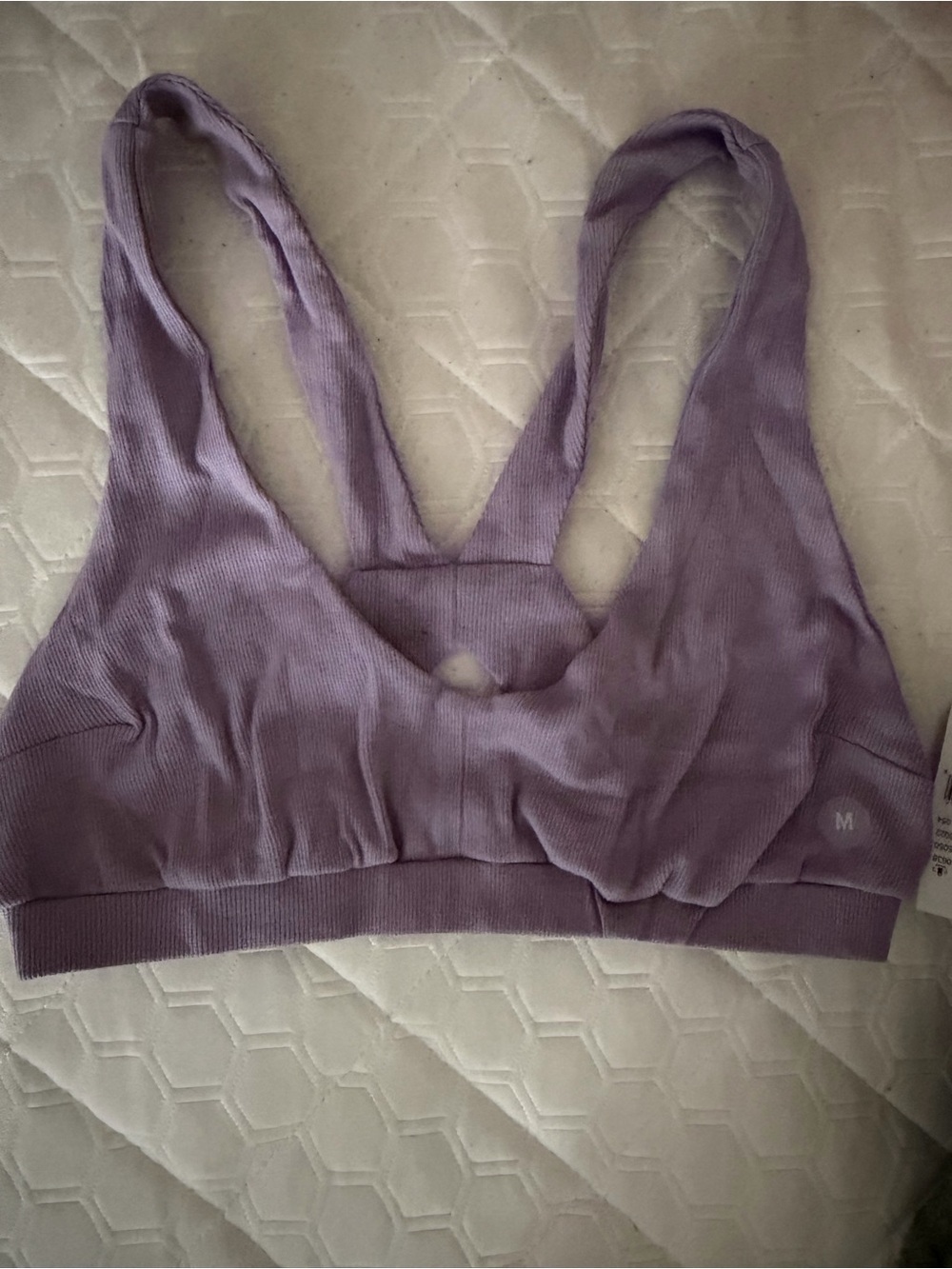 La Hearts Lavender Ribbed Seamless Sports Bra